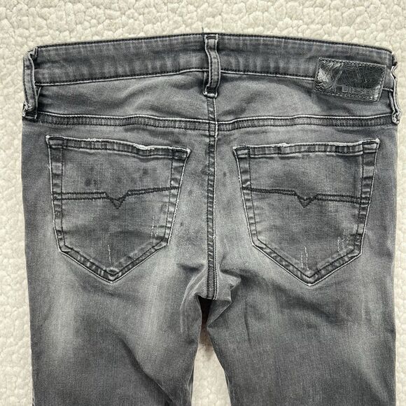Diesel Skinzee Low Jeans Womens 26 (Actual 26x31) Distressed Stretch Grunge Punk - Picture 9 of 13